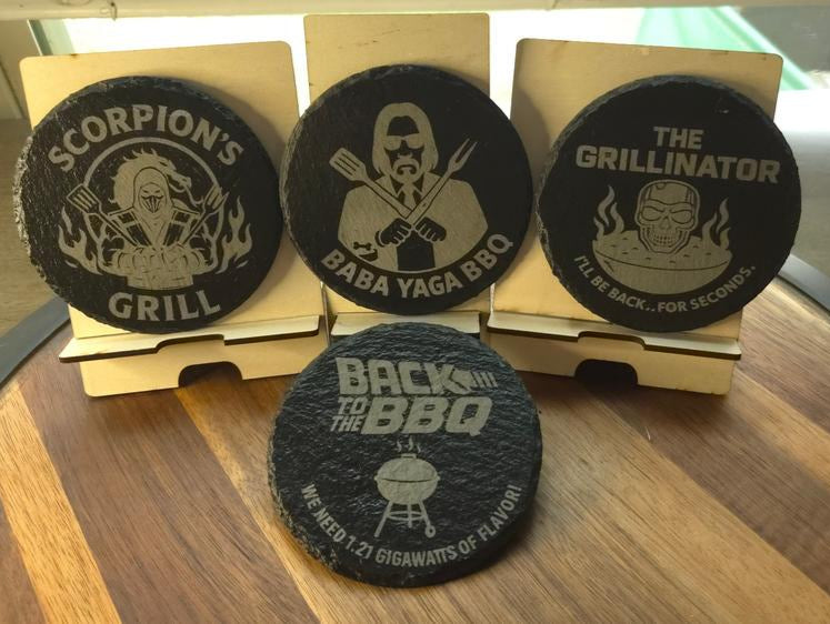 Pop Culture Slate Coaster Set